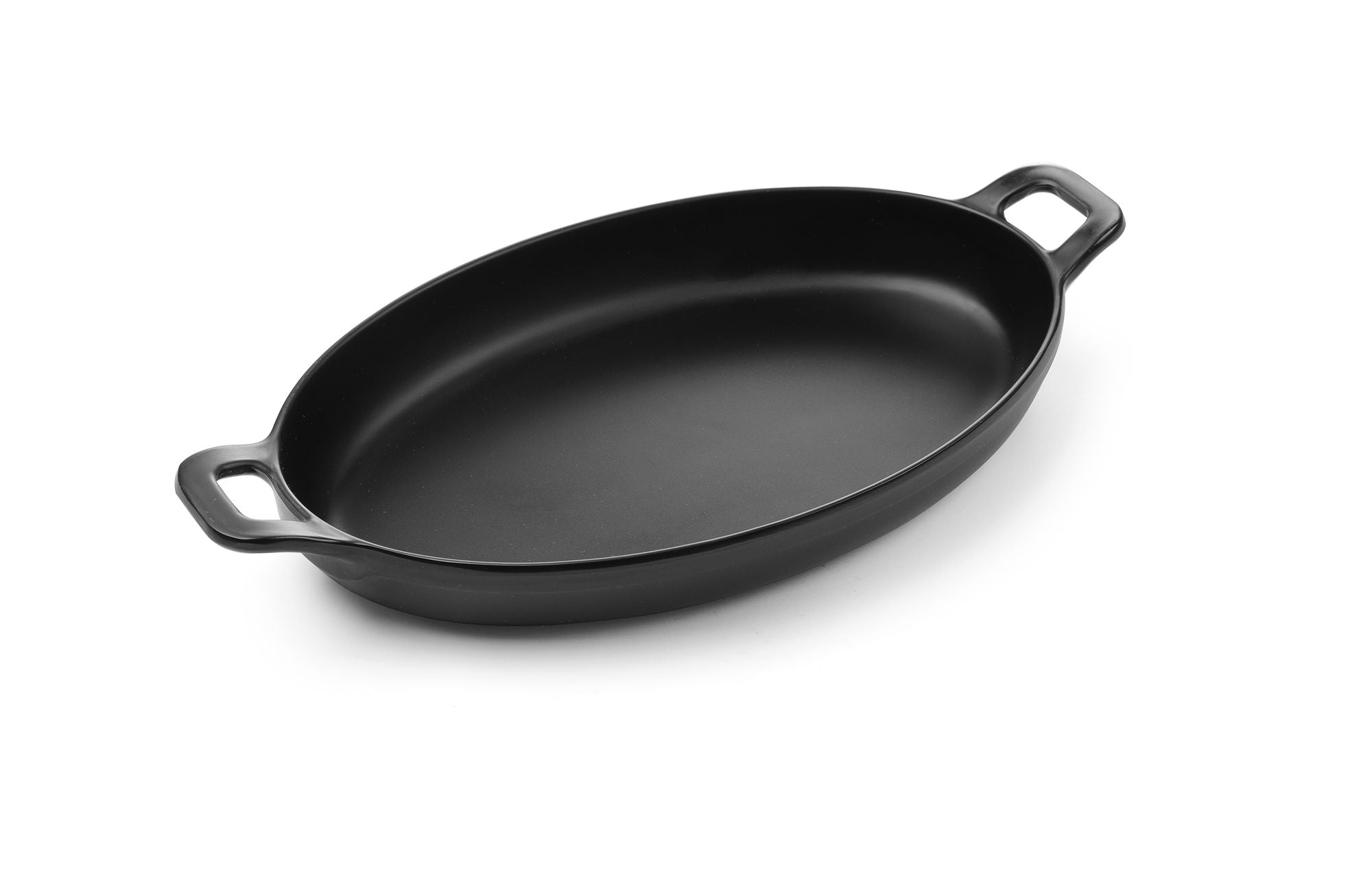 Mini panela oval Little Chef melamina preta 263x140x37 mm