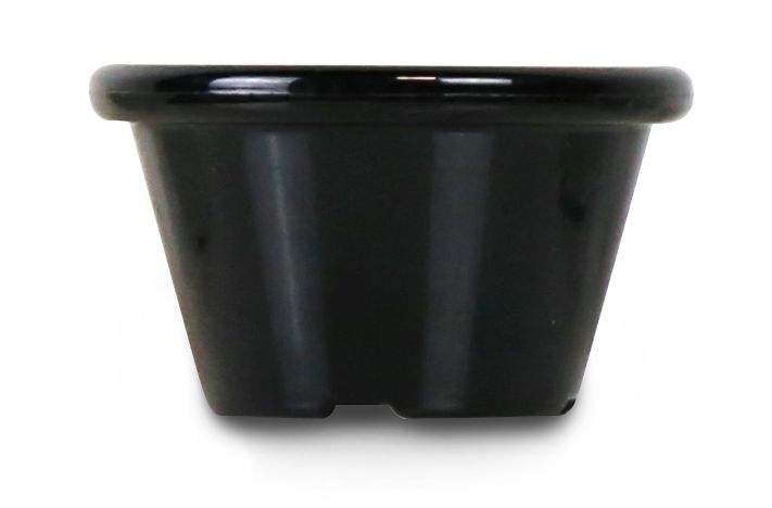 Ramekin preto PE 45 ml 60x60x35 mm – 12 unidades