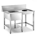 Mesa pré-lavagem direita MPD-1500 para AX/UX/SRC (1500 x 750 x 850 mm)