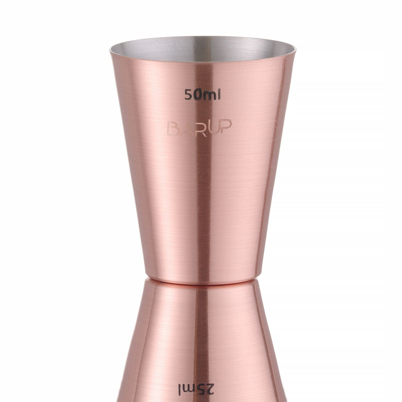 Jigger duplo inox banhado a cobre 25 + 50 ml