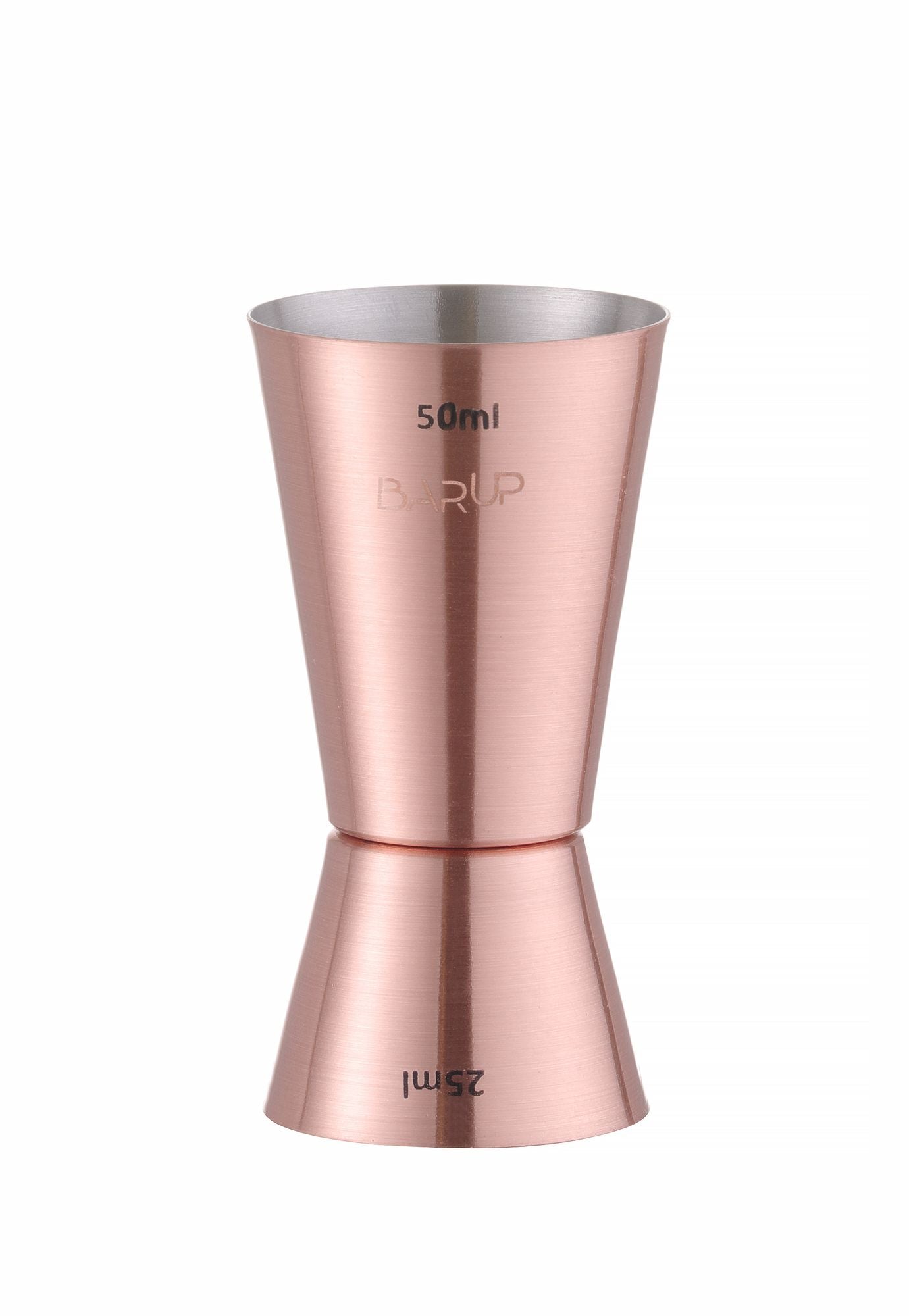 Jigger duplo inox banhado a cobre 25 + 50 ml