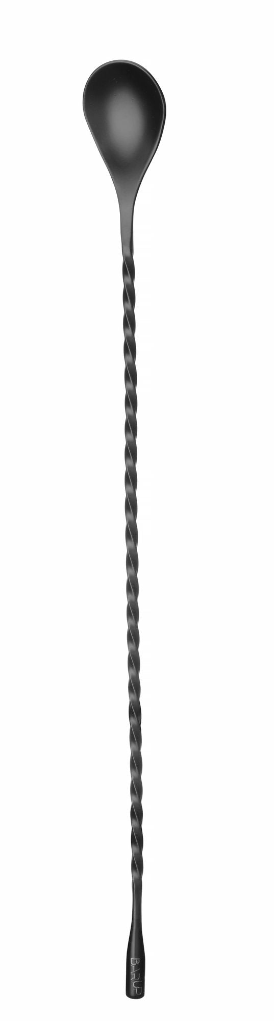 Colher de bar torcida preta em inox 385 mm