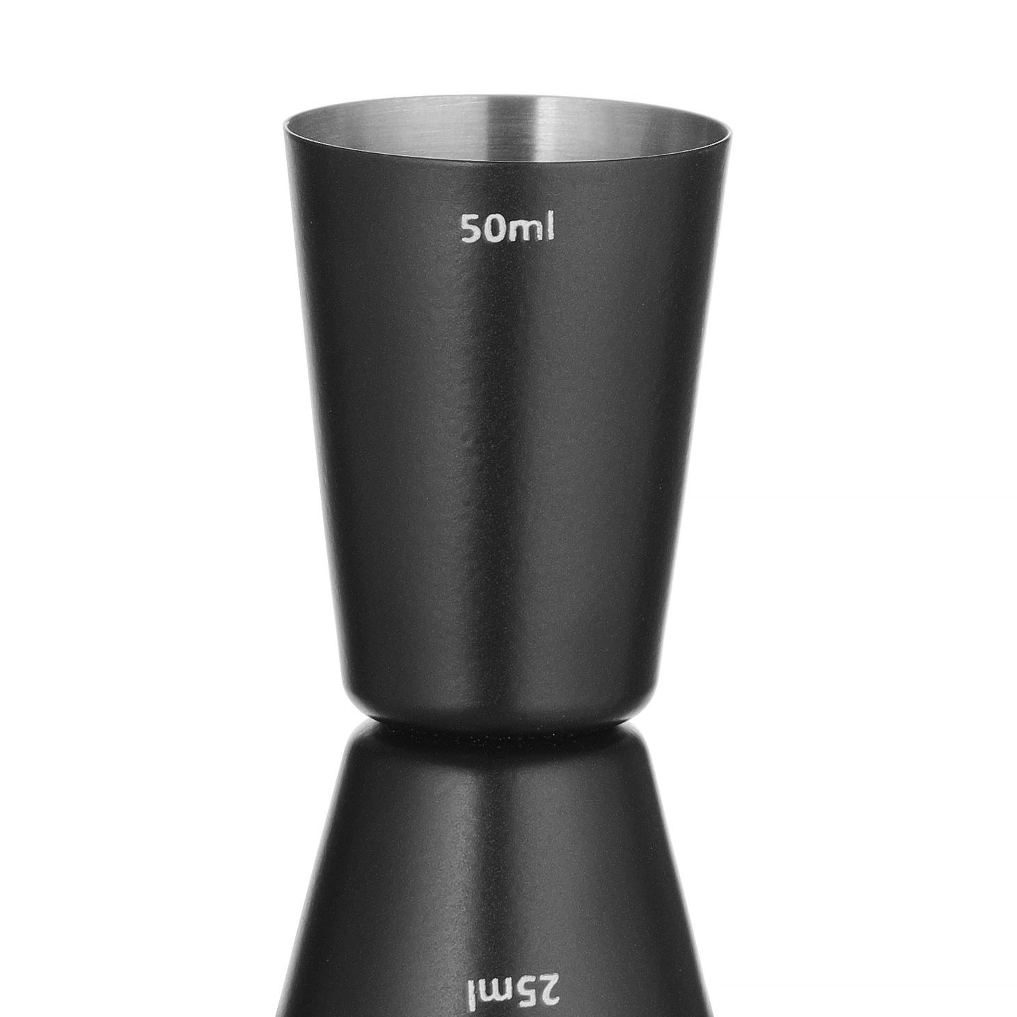Jigger pesado preto 25+50 ml 40x85 mm