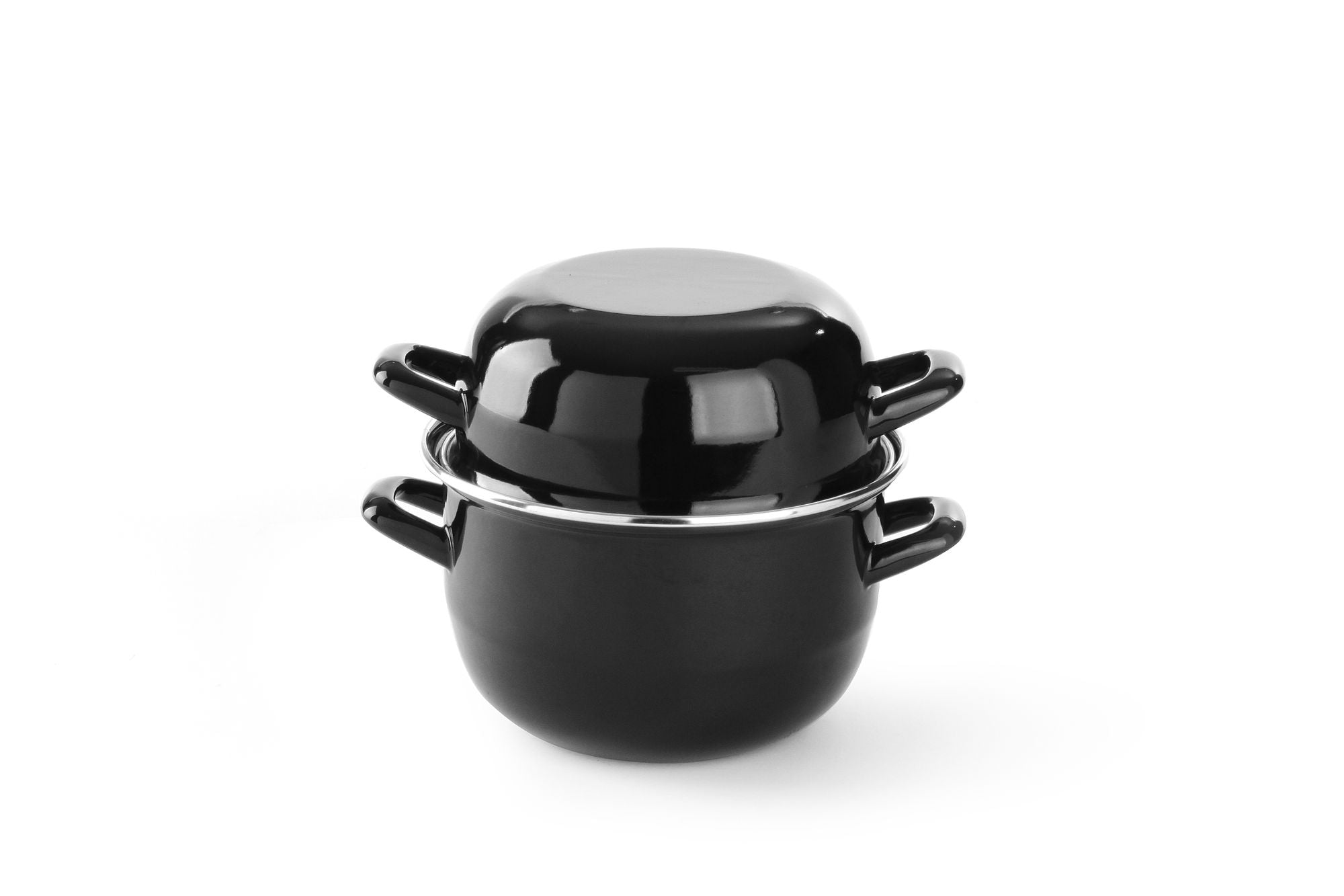 Tacho para mexilhões esmaltado 2,5 l Ø200x180 mm preto