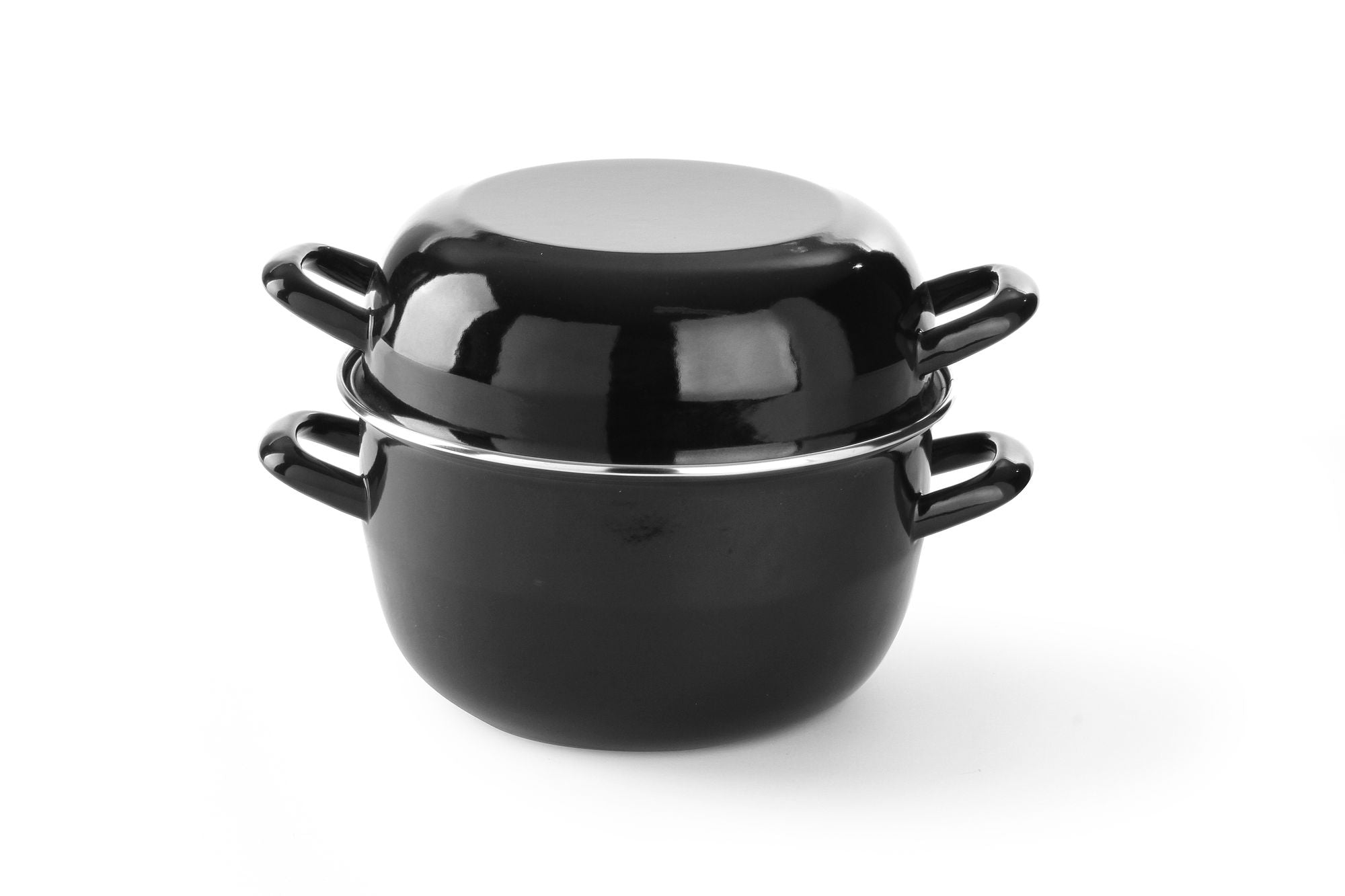 Tacho para mexilhões esmaltado 5,2 l Ø260x210 mm preto