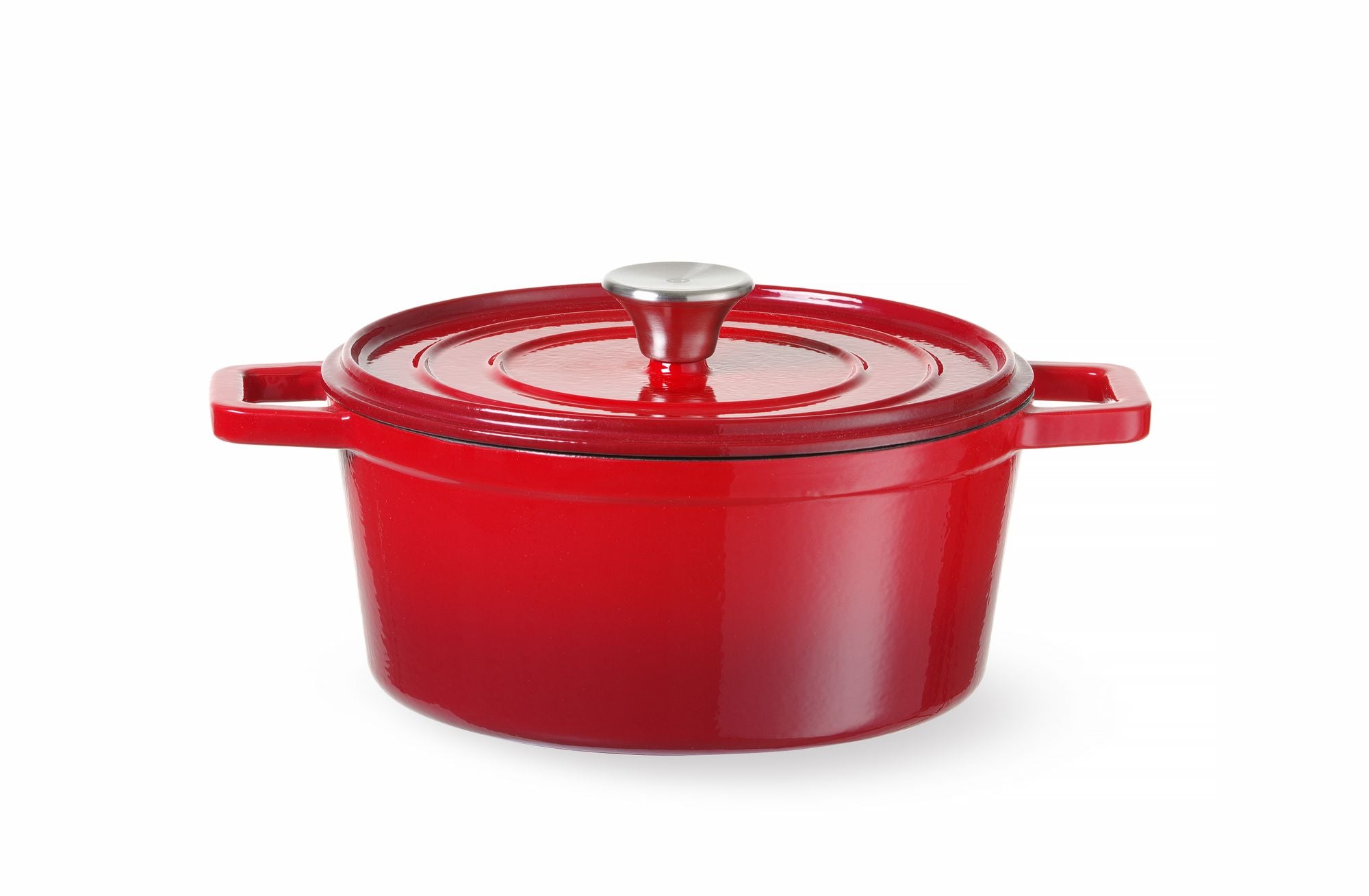 Caçarola de ferro fundido esmaltado 3,7 l vermelha