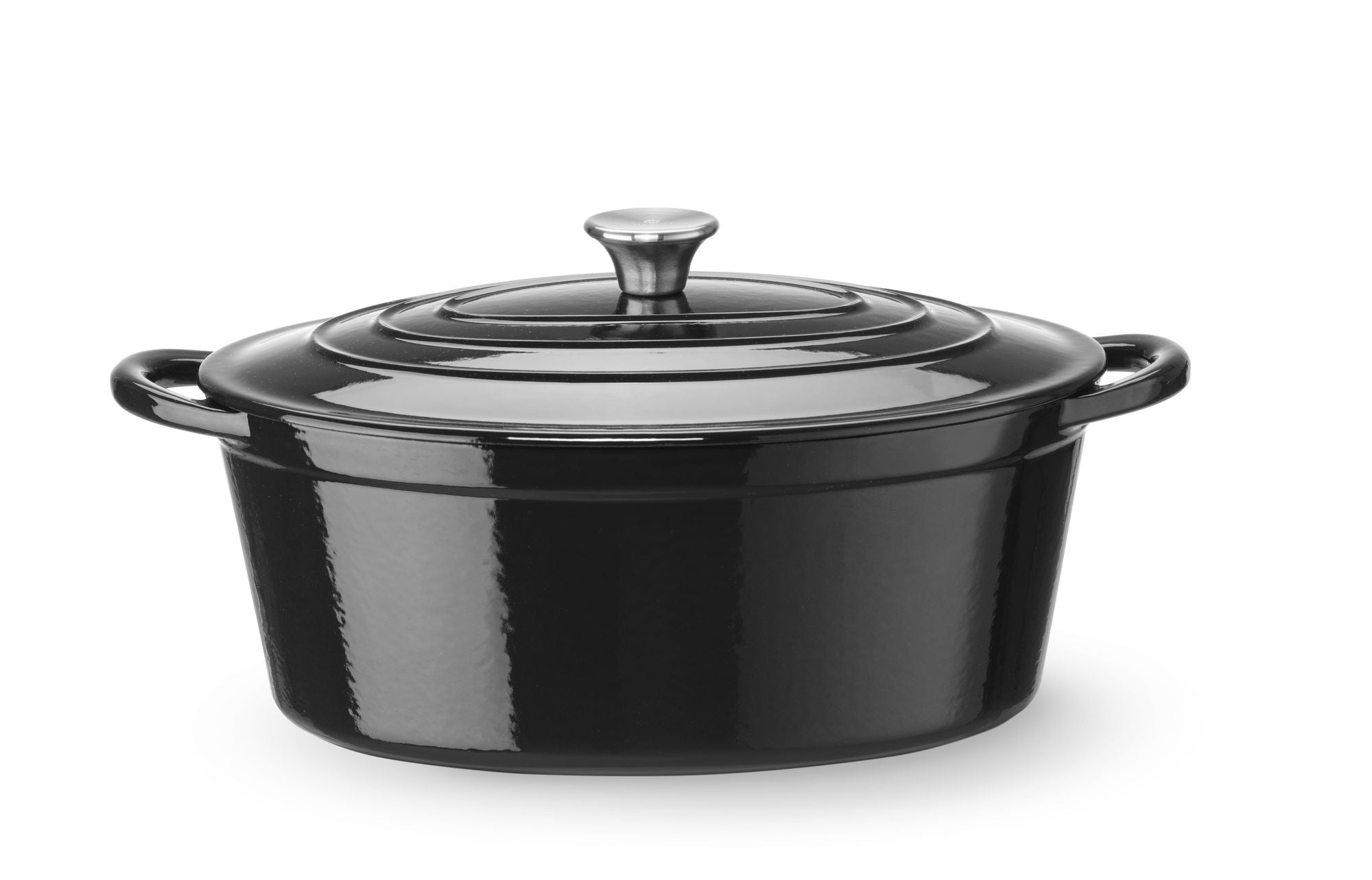 Caçarola de ferro fundido esmaltado preta 6,88 l