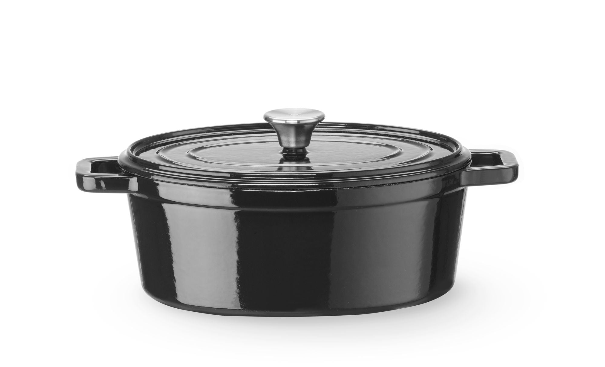 Caçarola de ferro fundido esmaltado preta 4,4 l
