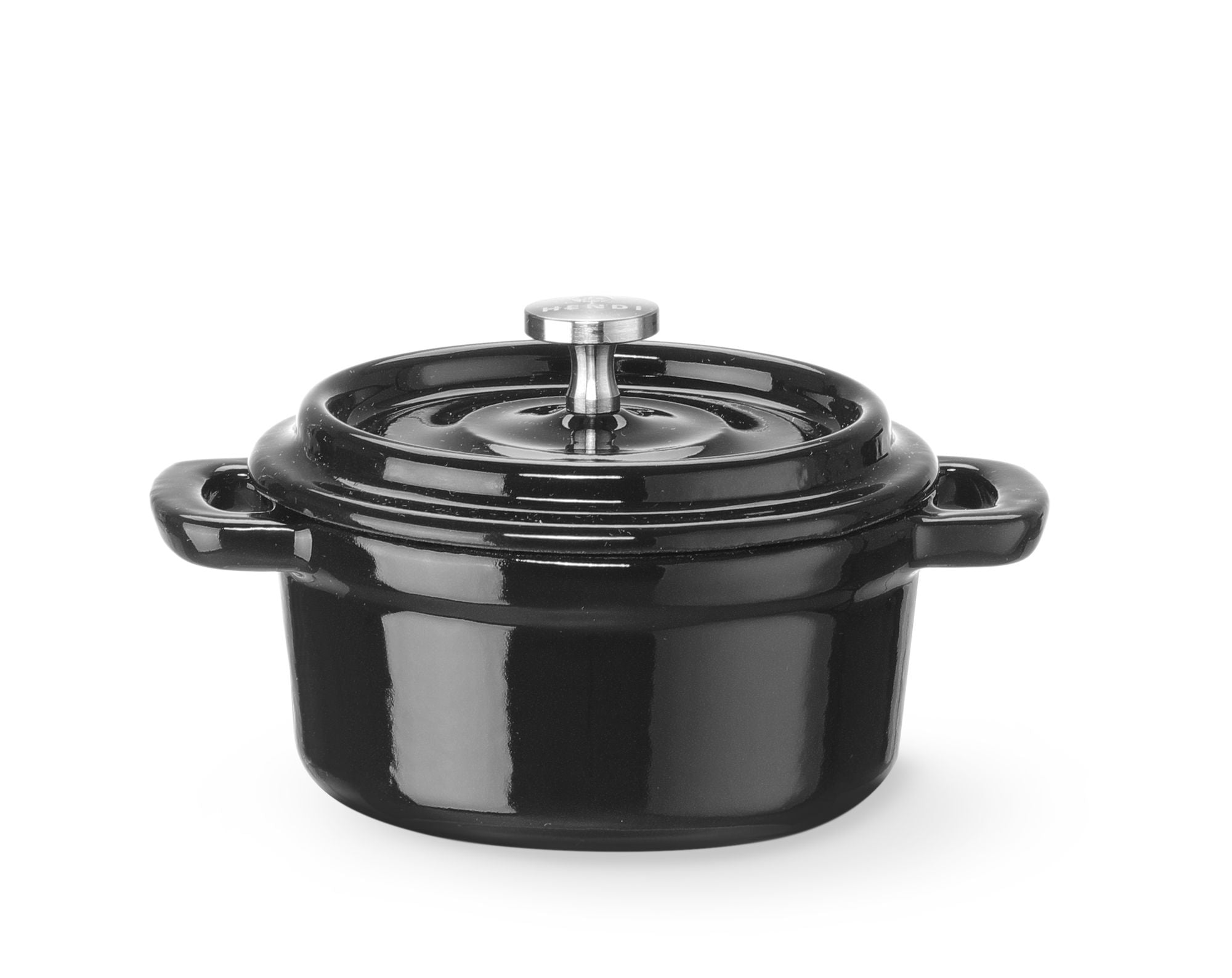 Caçarola de ferro fundido esmaltado 0,27 l preta