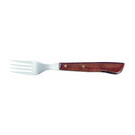 Garfo para bife Seleção Mesa 19 cm, cabo de madeira prensada castanha