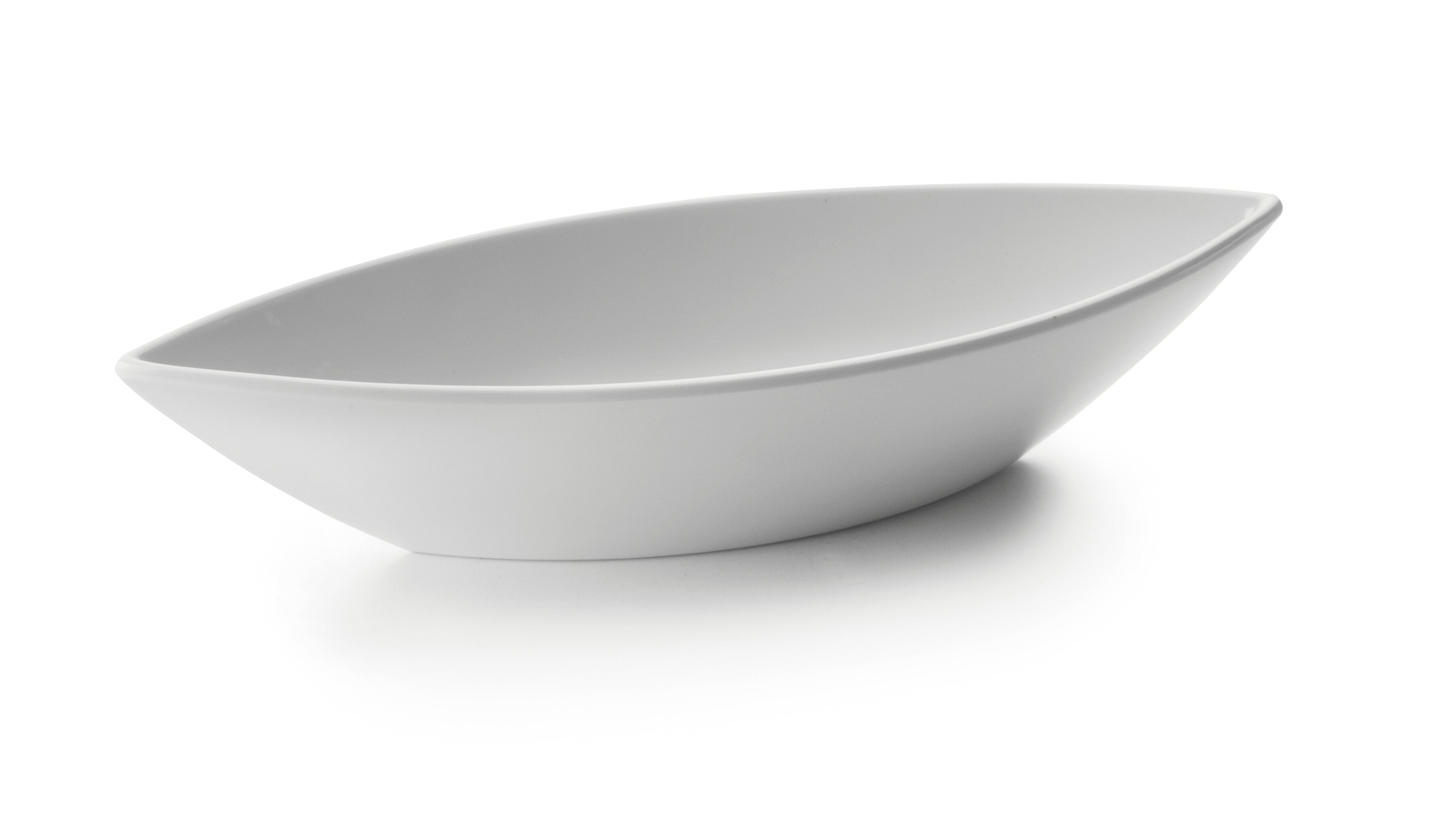 Travessa oval de melamina clássica branca 41 x 17 x 8 cm
