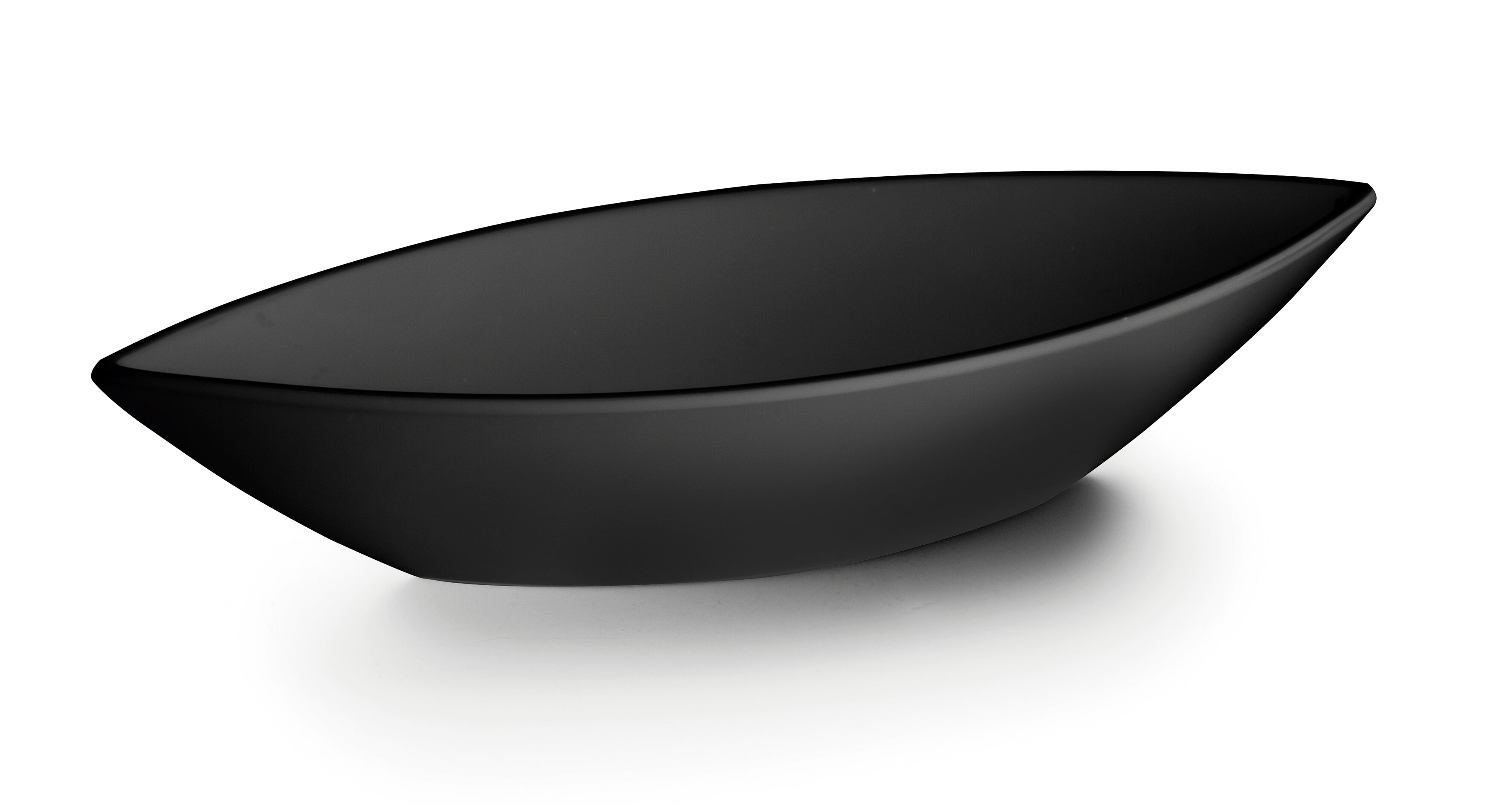 Travessa oval de melamina clássica preta 41 x 17 x 8 cm