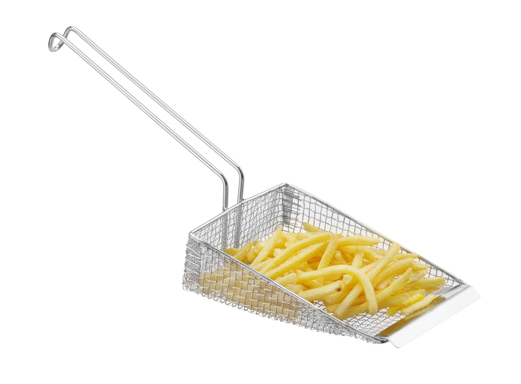 Pá para batatas fritas inox rede dupla 335x175 mm