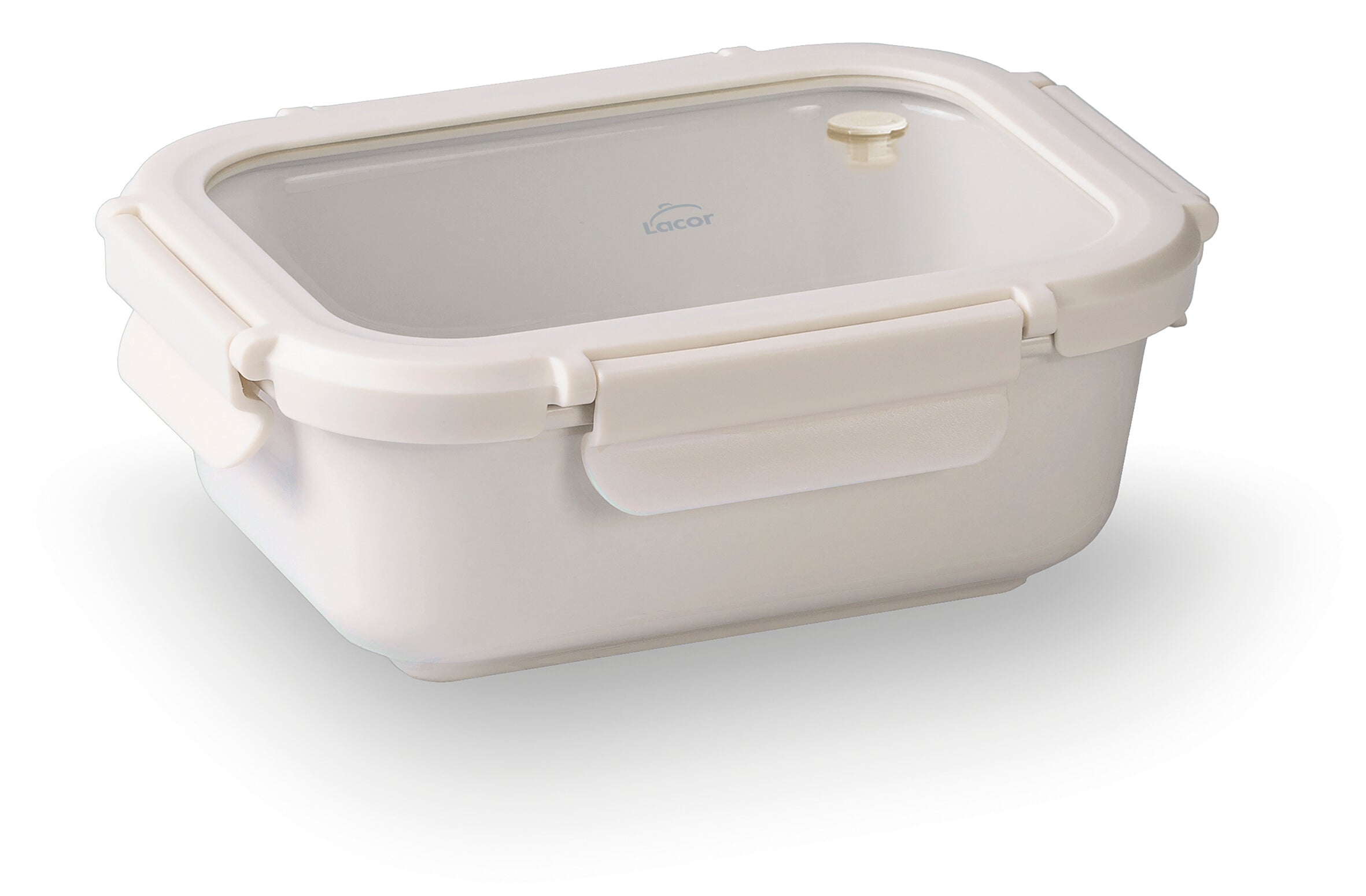 Recipiente retangular cerâmico creme 1150 ml