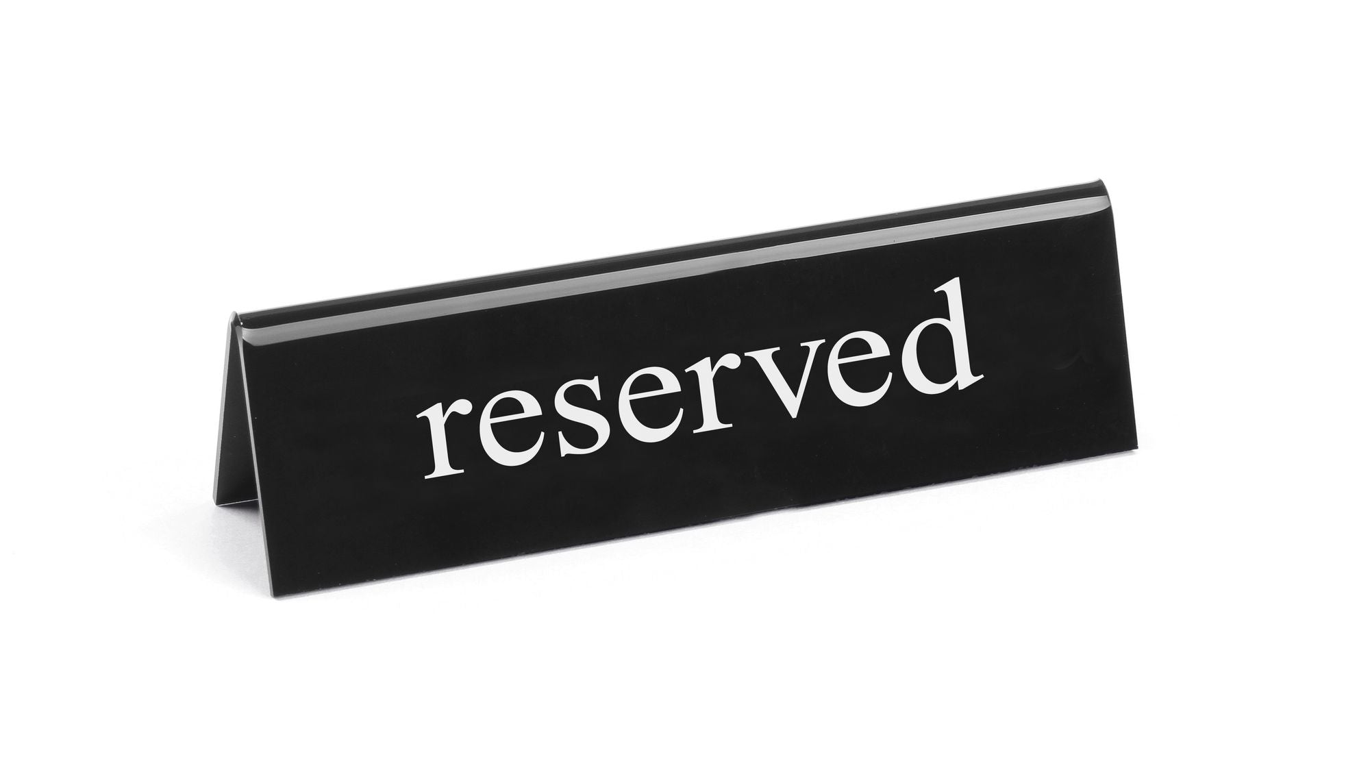 Sinal de mesa reservado PMMA 130x35x40 mm