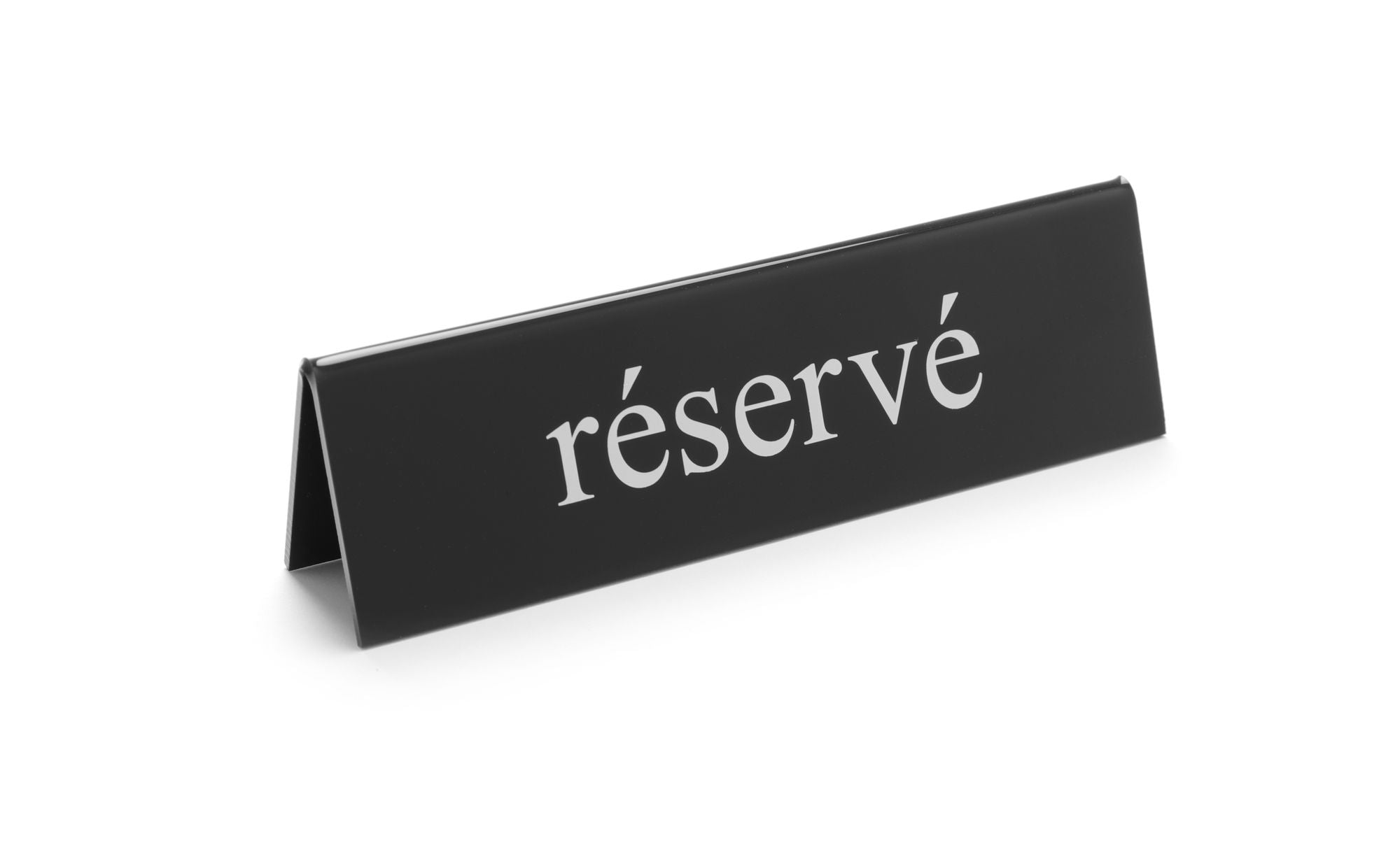 Sinal de mesa réservé PMMA 130x35x40 mm