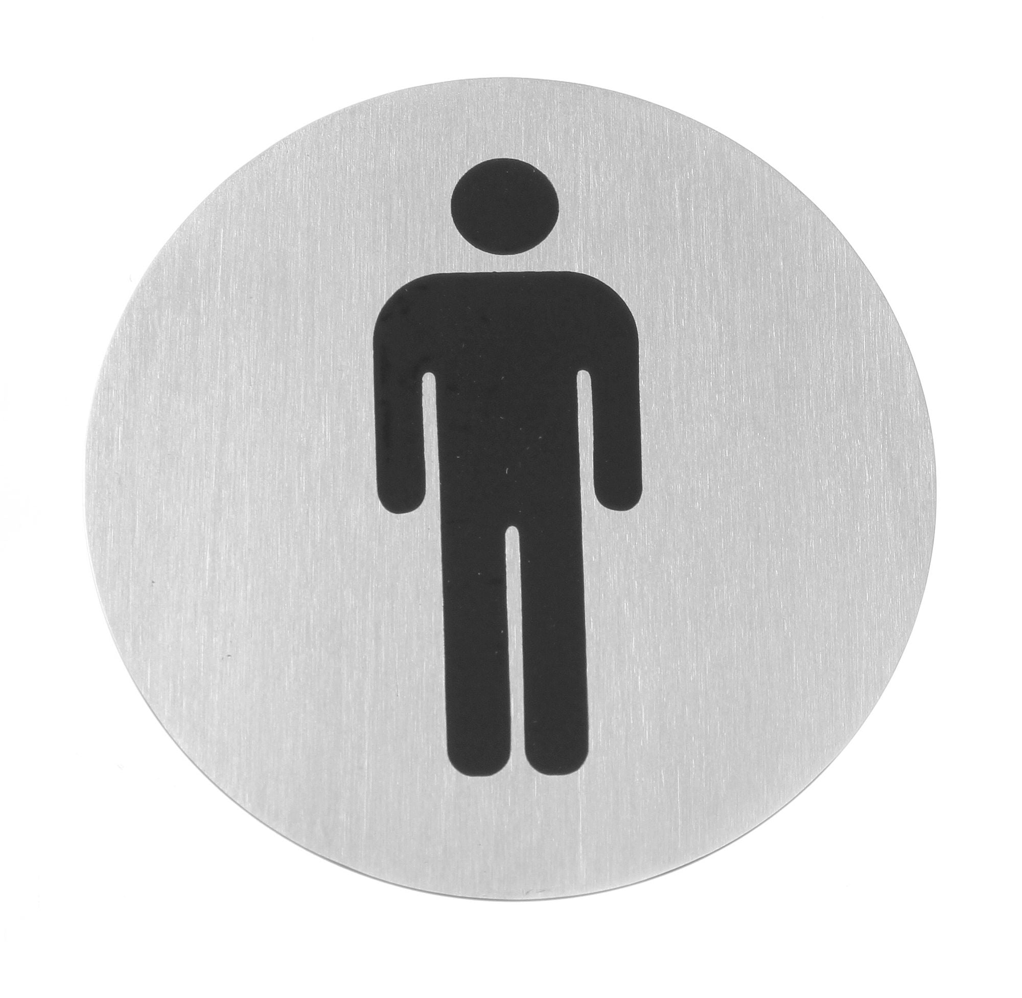 Sinal de porta homens inox 75 mm