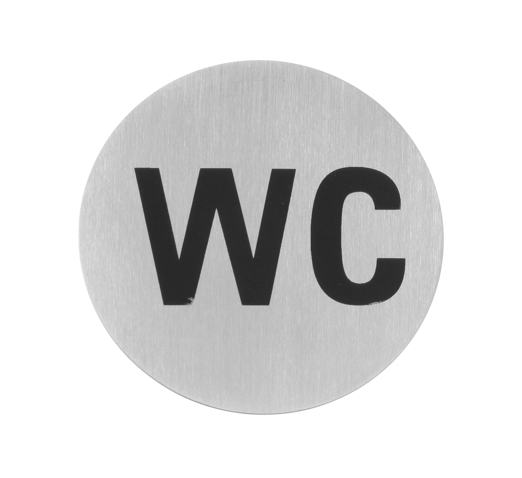 Sinal de porta WC inox 75 mm