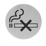 Sinal de porta proibido fumar inox 75 mm