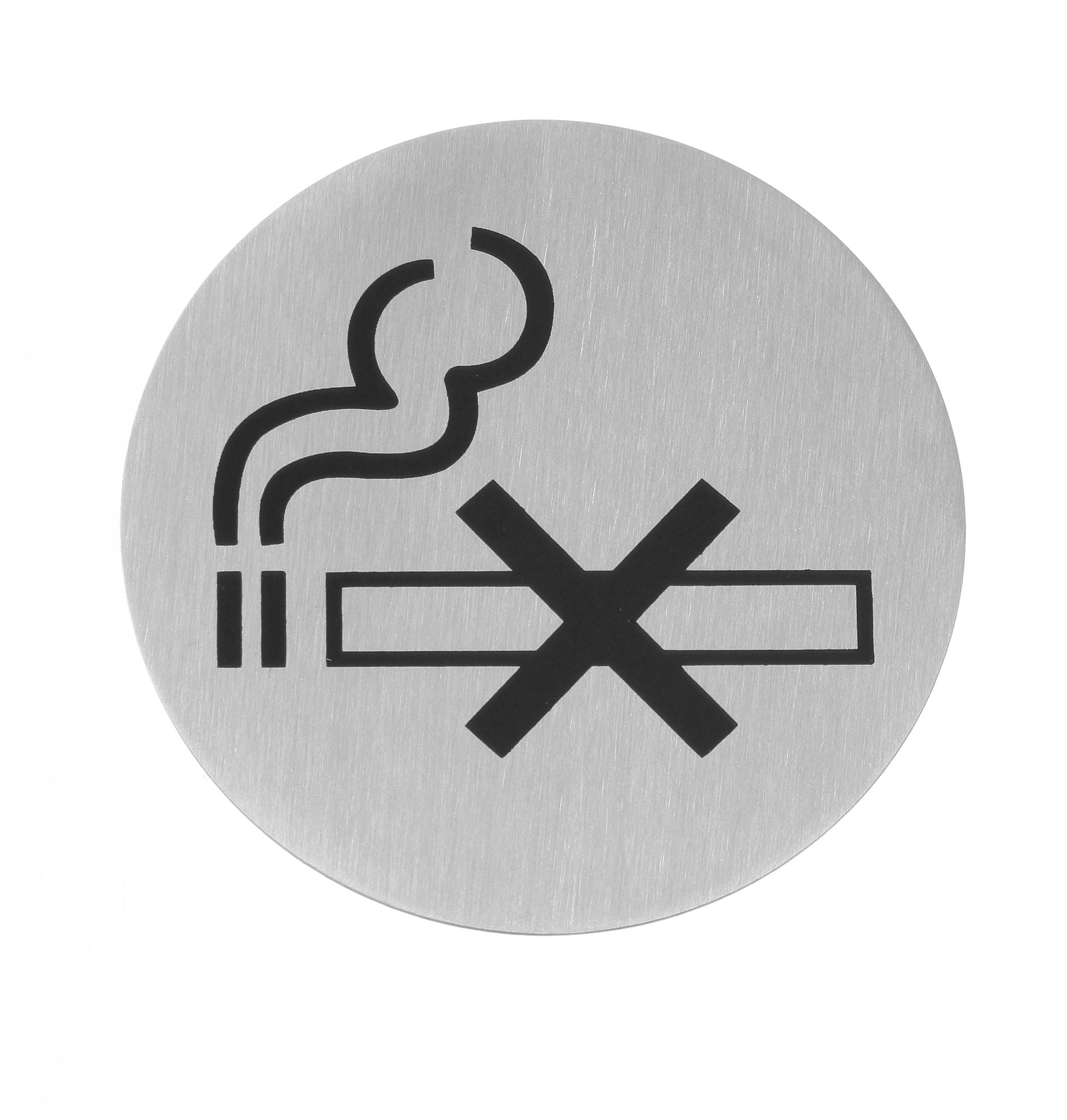 Sinal de porta proibido fumar inox 75 mm