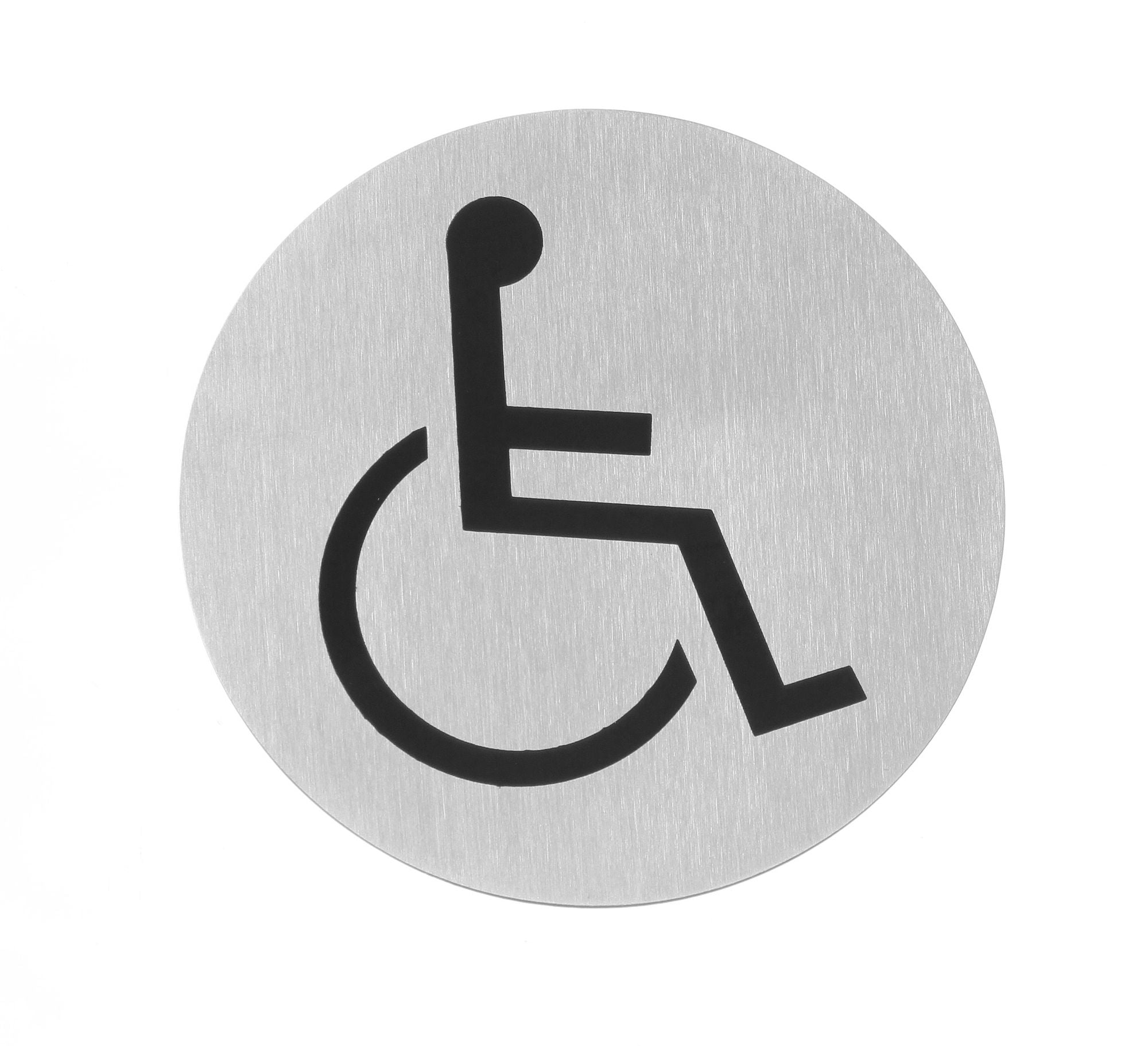 Sinal de porta acessibilidade inox 75 mm
