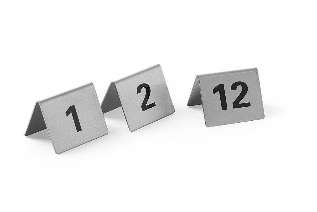 Números para suporte de mesa 1-12 inox 50x35x40 mm