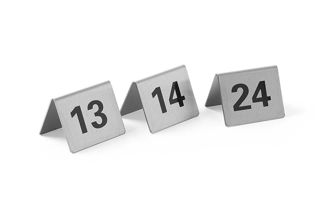 Números de suporte de mesa em aço inoxidável 13-24