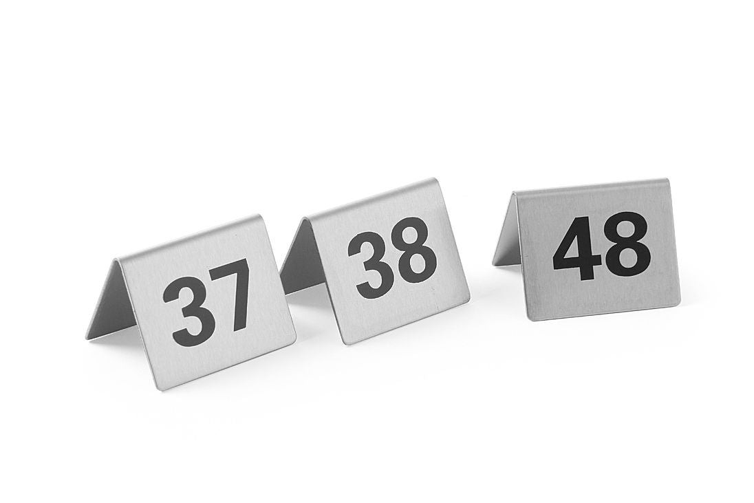 Números de suporte de mesa em aço inoxidável 37-48