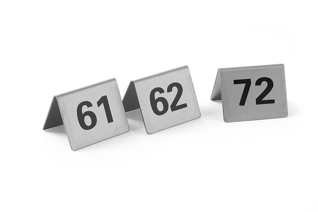 Números de suporte de mesa em aço inoxidável 61-72