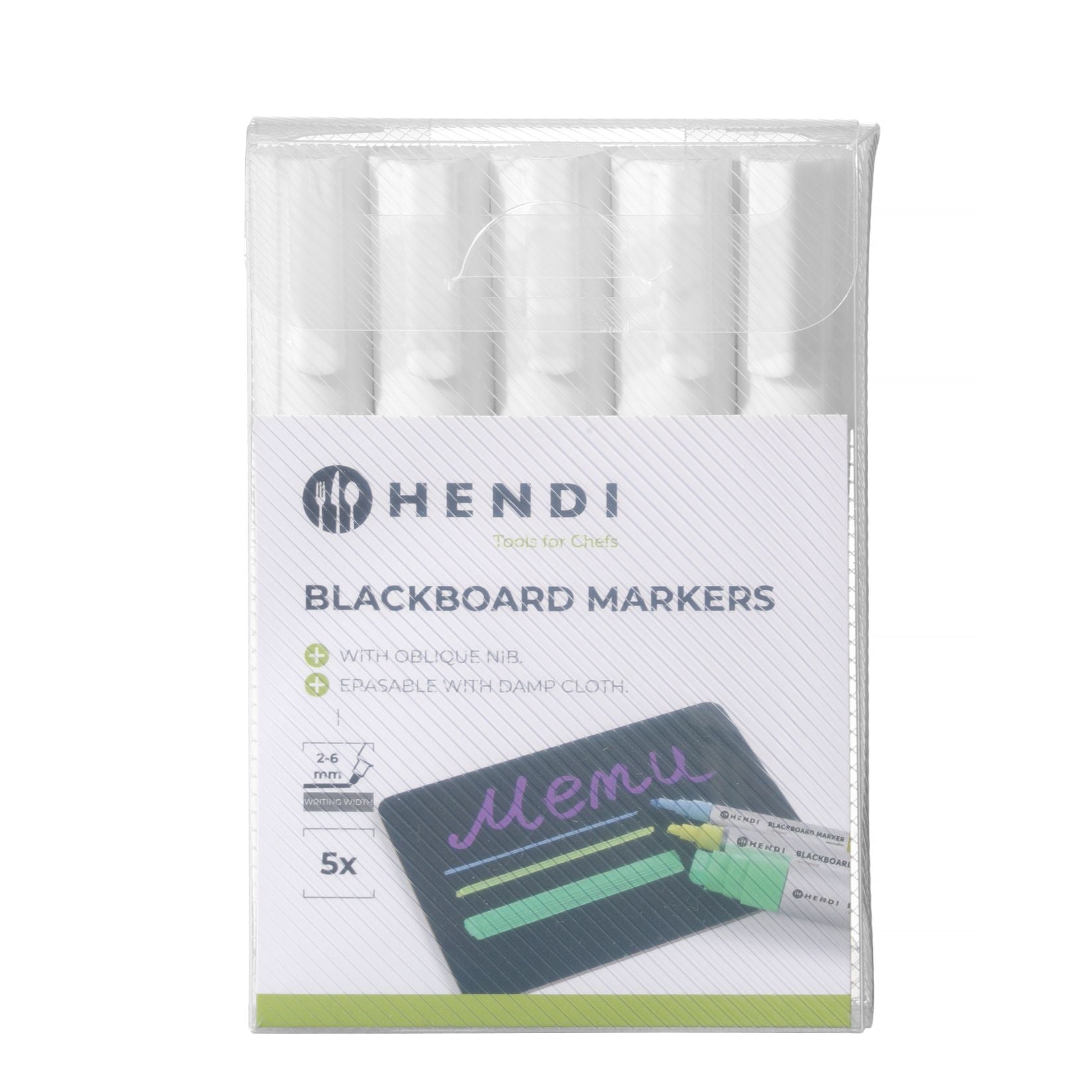 Marcador para quadro negro branco 6 mm – 5 unidades