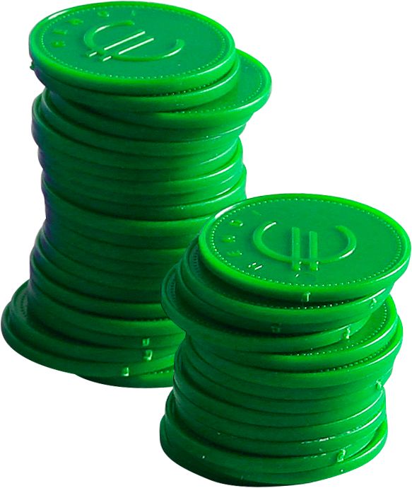 Fichas redondas verdes – 100 unidades
