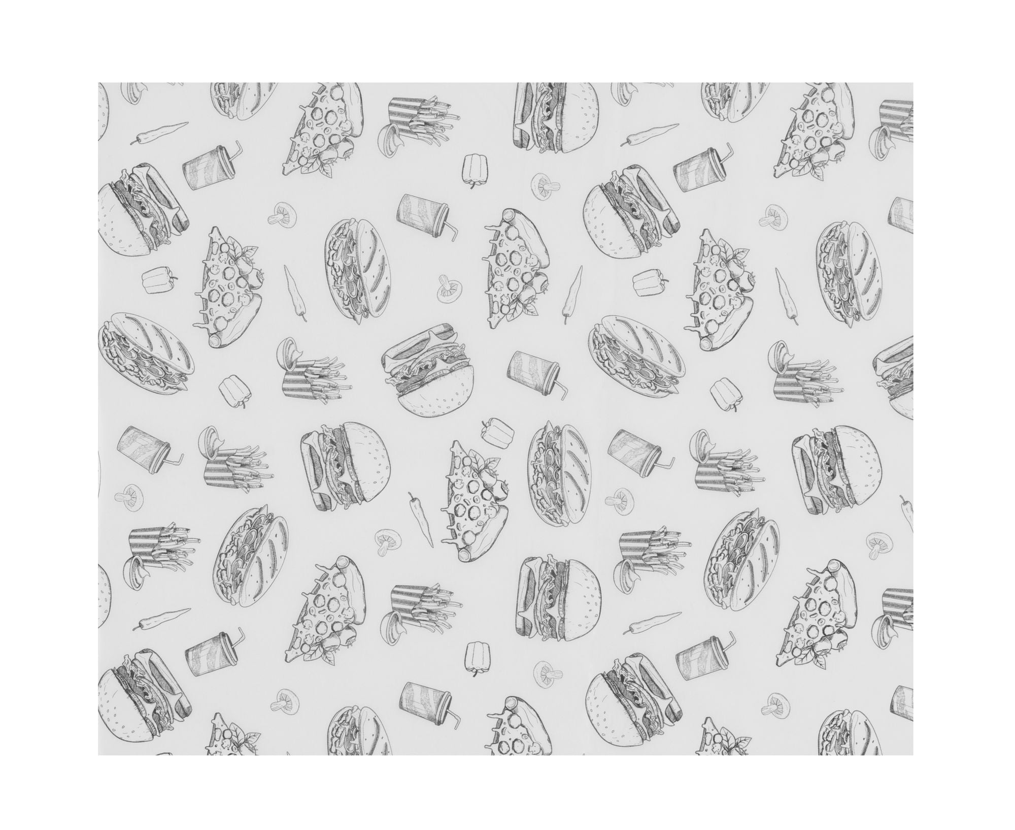 Papel vegetal padrão Fast Food 200x250 mm – 500 unidades