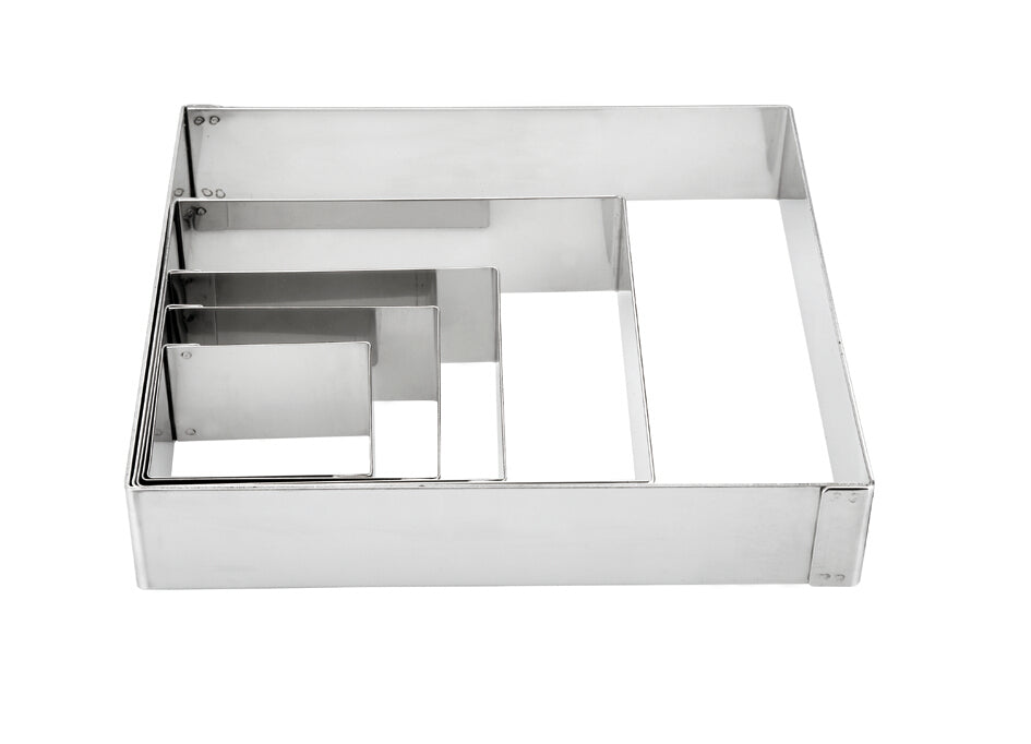 Aro quadrado inox 10 x 10 cm