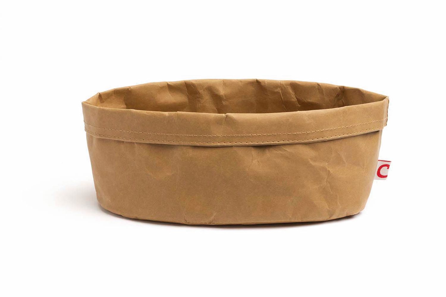 Cesto de pão oval em kraft lavável 25x18cm