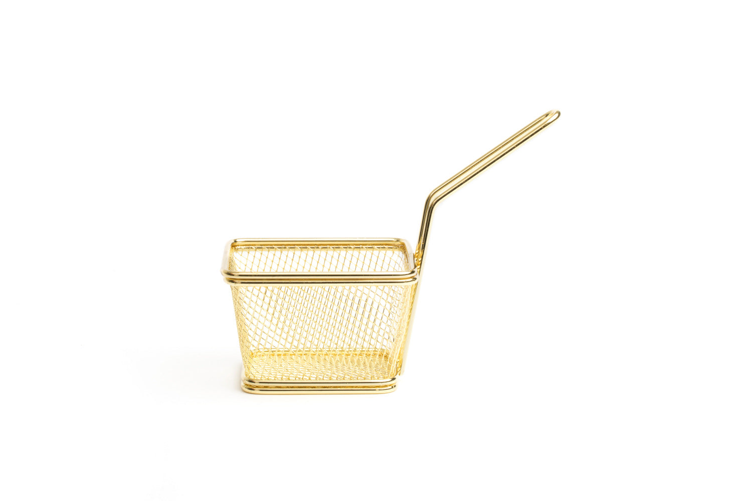 Cesto quadrado Al Andalus dourado 10x9xH7cm