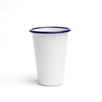 Copo alto Peltre branco/azul Ø8 H12cm
