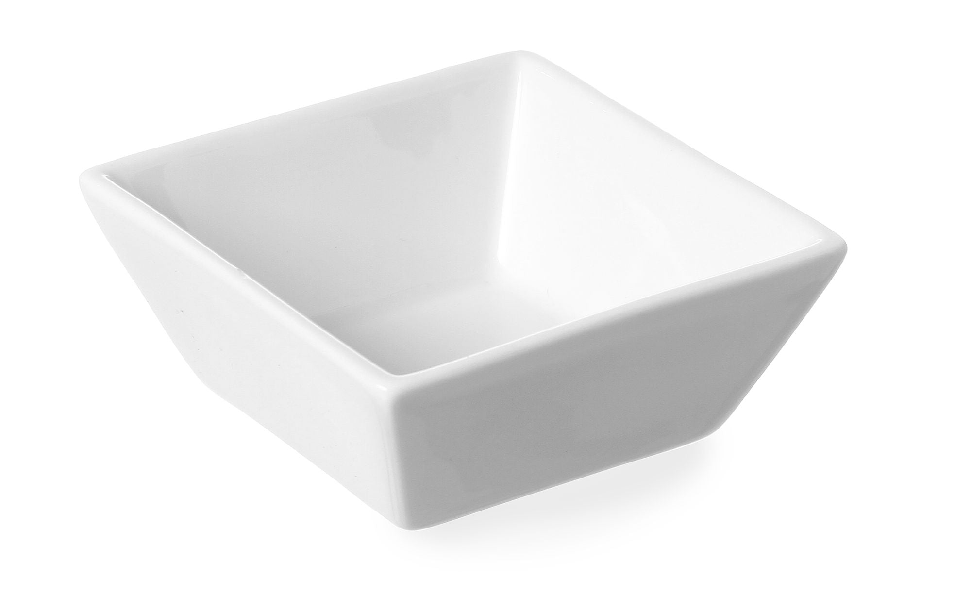 Prato de tapas quadrado porcelana branca 80x80x35 mm – 6 unidades
