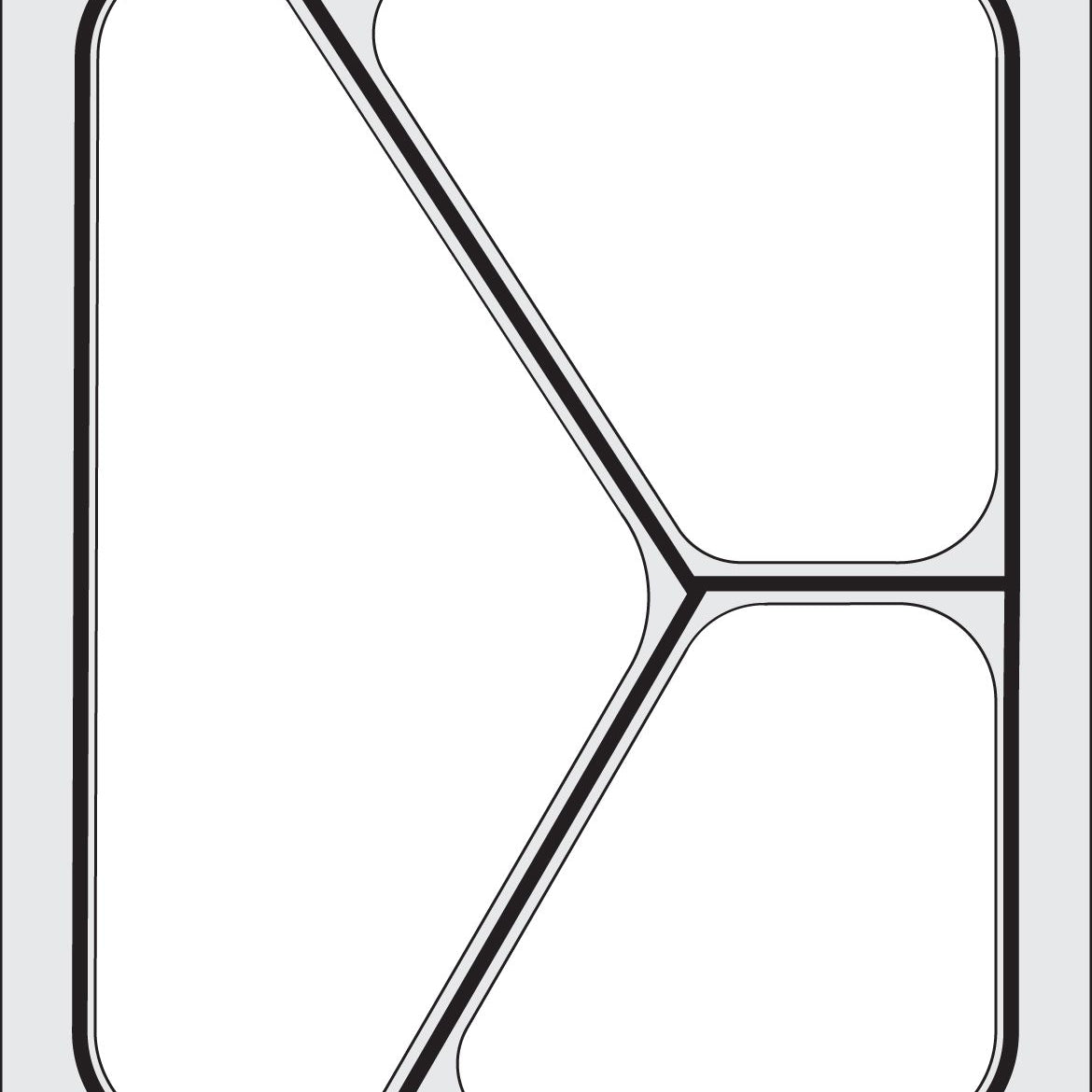 Matriz para seladora de tabuleiros 3 divisões 227x178 mm