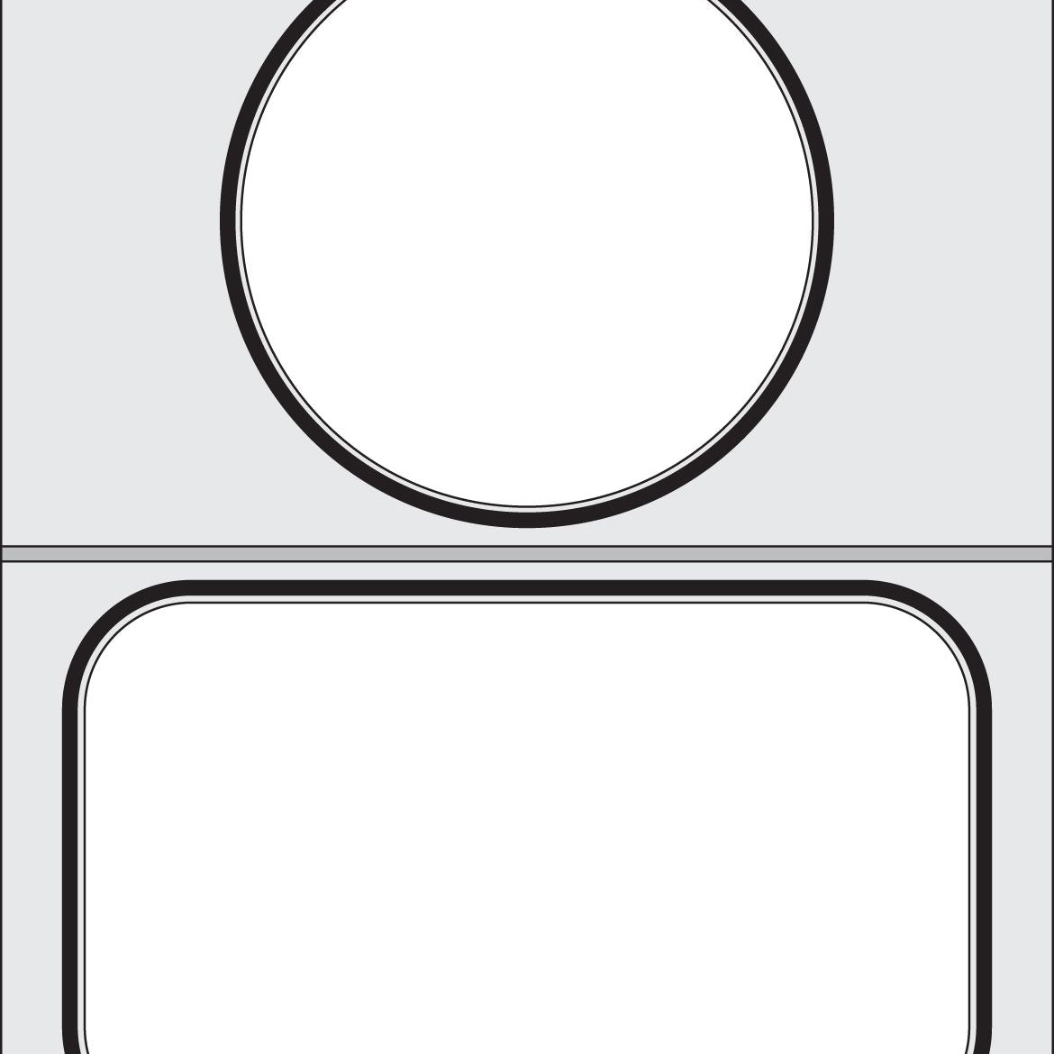 Matriz para seladora de tabuleiros 178x113 mm + Ø115 mm