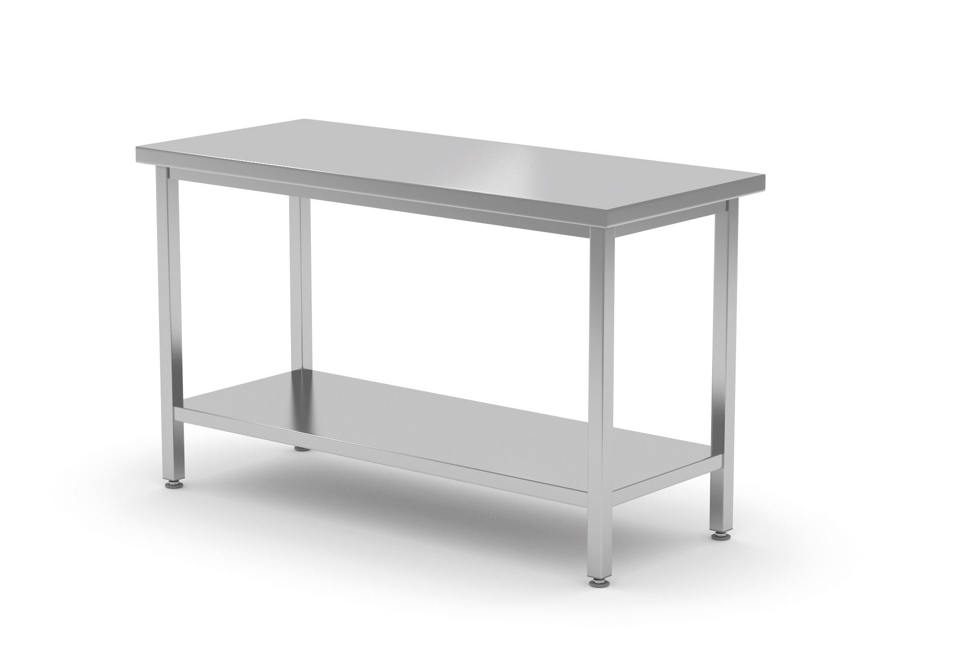 Mesa de trabalho central reforçada 1400x700x850 mm inox