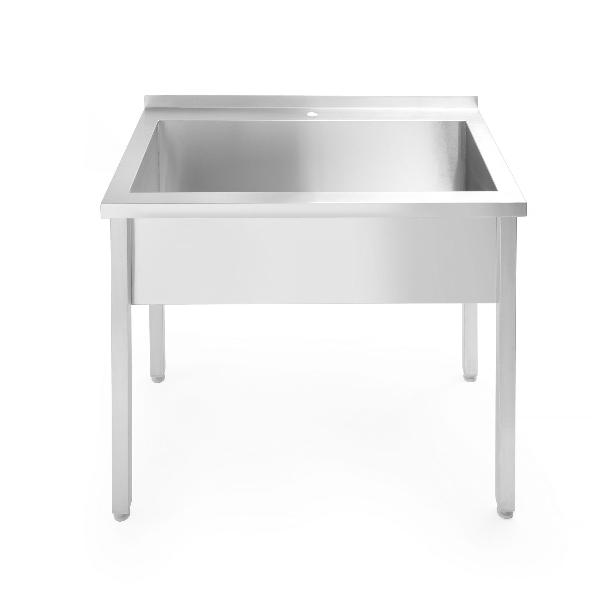 Mesa com lavatório simples inox 800x600x850 mm Budget Line