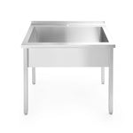 Mesa com lavatório simples inox 1000x600x850 mm Budget Line