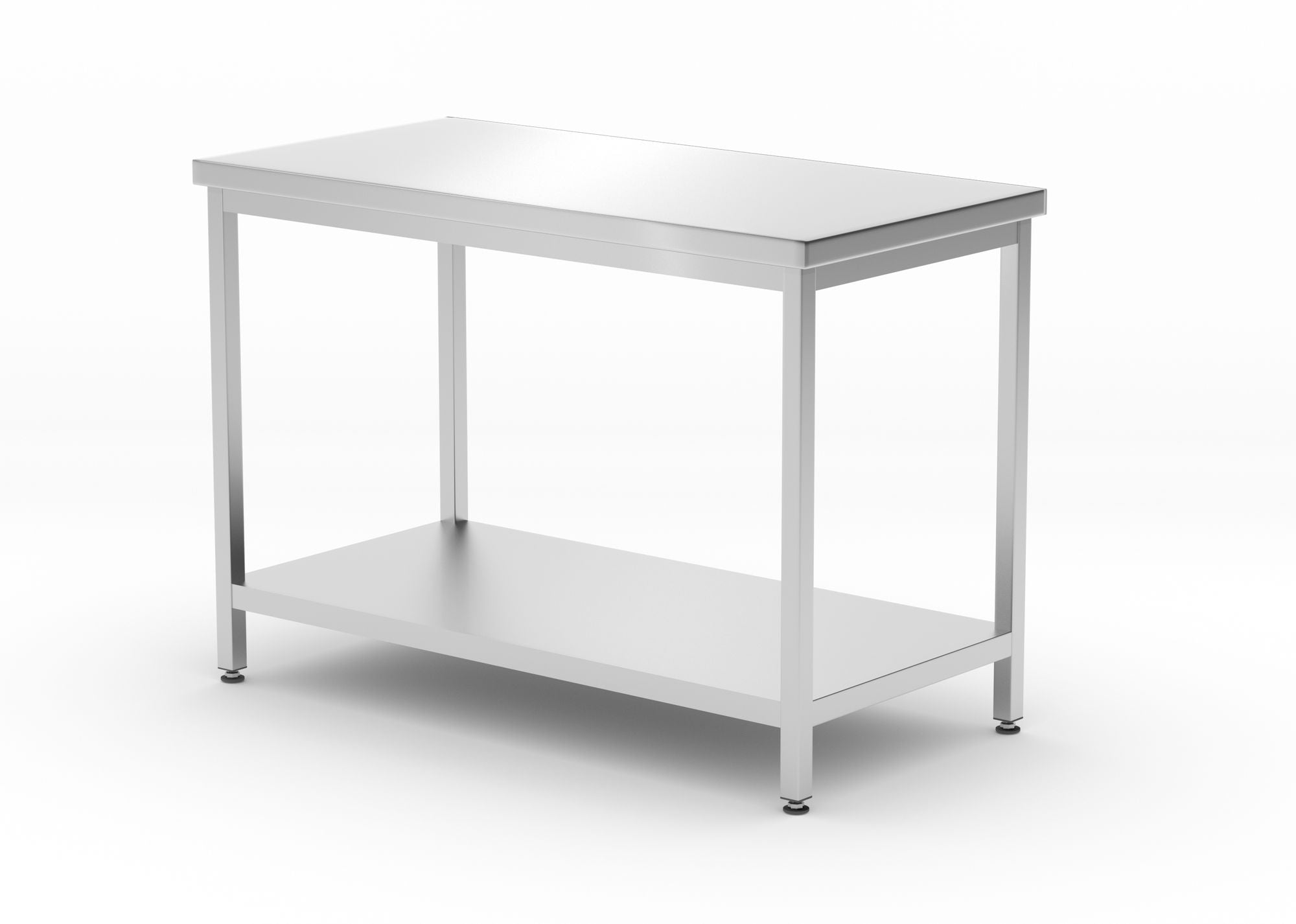 Mesa de trabalho central reforçada com prateleira 1200x600x850 mm