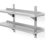 Prateleira de parede dupla ajustável inox 1000x300x600 mm