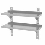 Prateleira de parede dupla ajustável inox 800x300x600 mm