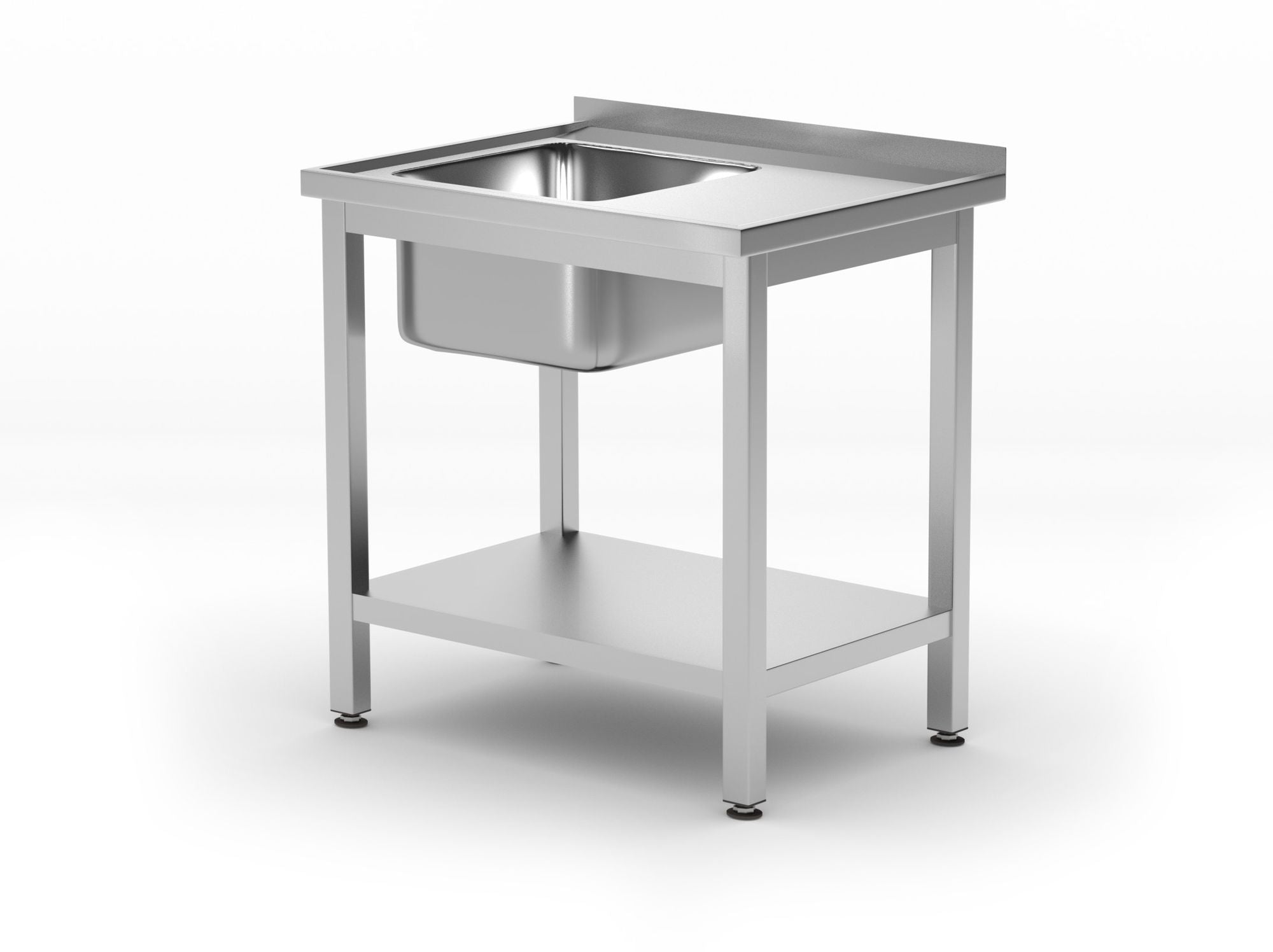 Mesa com lavatório e prateleira esquerda 800x600x850 mm