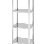 Estante de arrumação inox prateleiras lisas 600x400x1800 mm