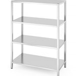 Estante de armazenamento inox prateleiras sólidas 1200x600x1800 mm