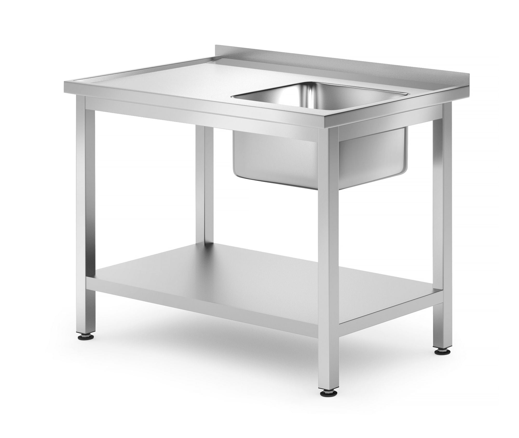 Mesa com lavatório direito e prateleira 1000x700x850 mm