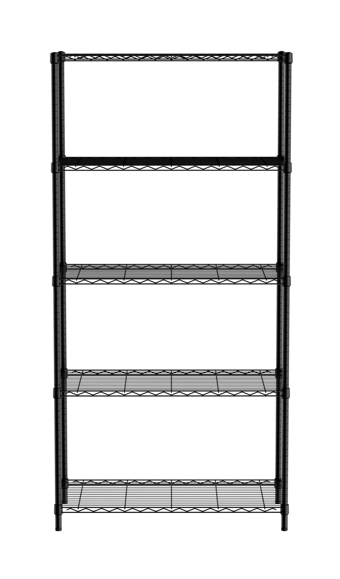 Estante de armazenamento 5 prateleiras 455x910x1830 mm preta